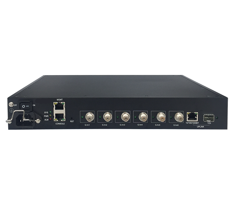 Next Access G.hn Access Multiplexer (GAM) with 6 Coax ports and 1 x 10Gbps SFP+ port, Wave-2