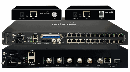[G4224T] Next Access G.hn Access Multiplexer (GAM) with 24 dual-pair ports (SISO/MIMO) and 2 x 10Gbps SFP+ ports, Wave-2