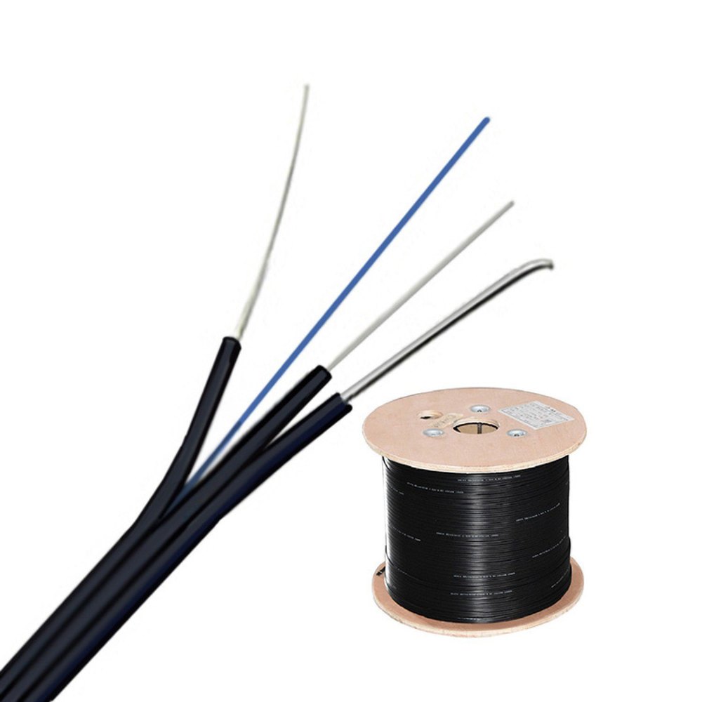 [GJYXCH-2F-A] 2 Fibre Flat Drop Cable with messenger, Outdoor(1Km)