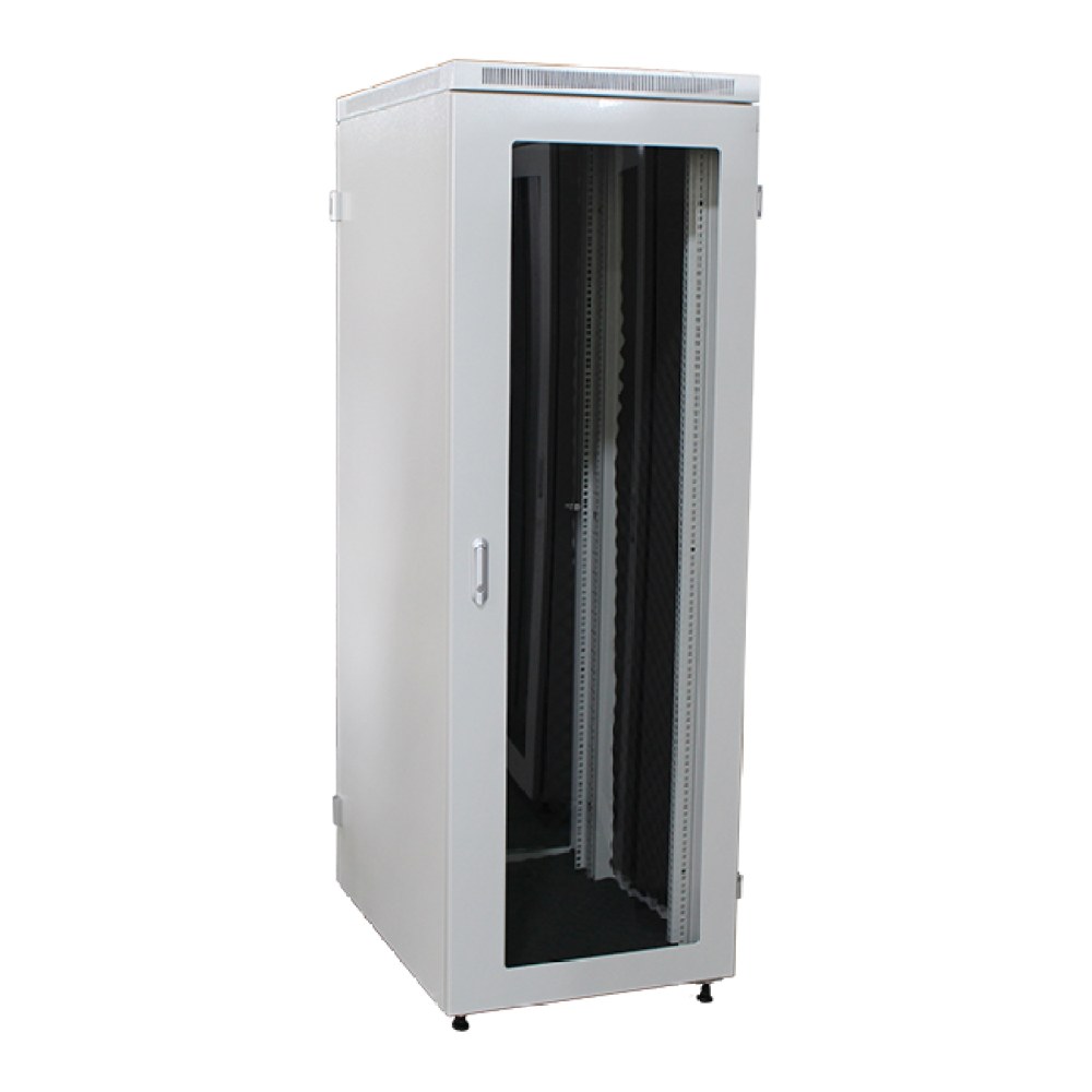 [SMIC-RK-0005] 19" soundproof cabinet, glass door, up to 30 dB noise reduction