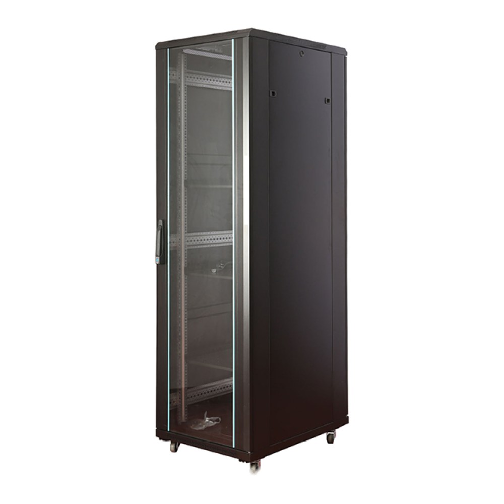 [SMIC-RK-0009] 19" floor-standing network cabinet, bevelled glass door