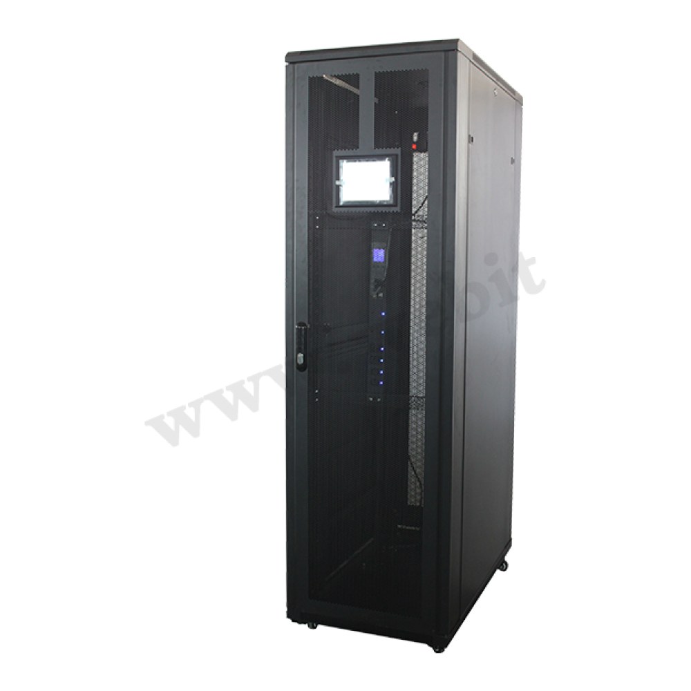 [SMIC-RK-0010] 19" floor-standing cabinet, smart with LCD monitor, mesh door