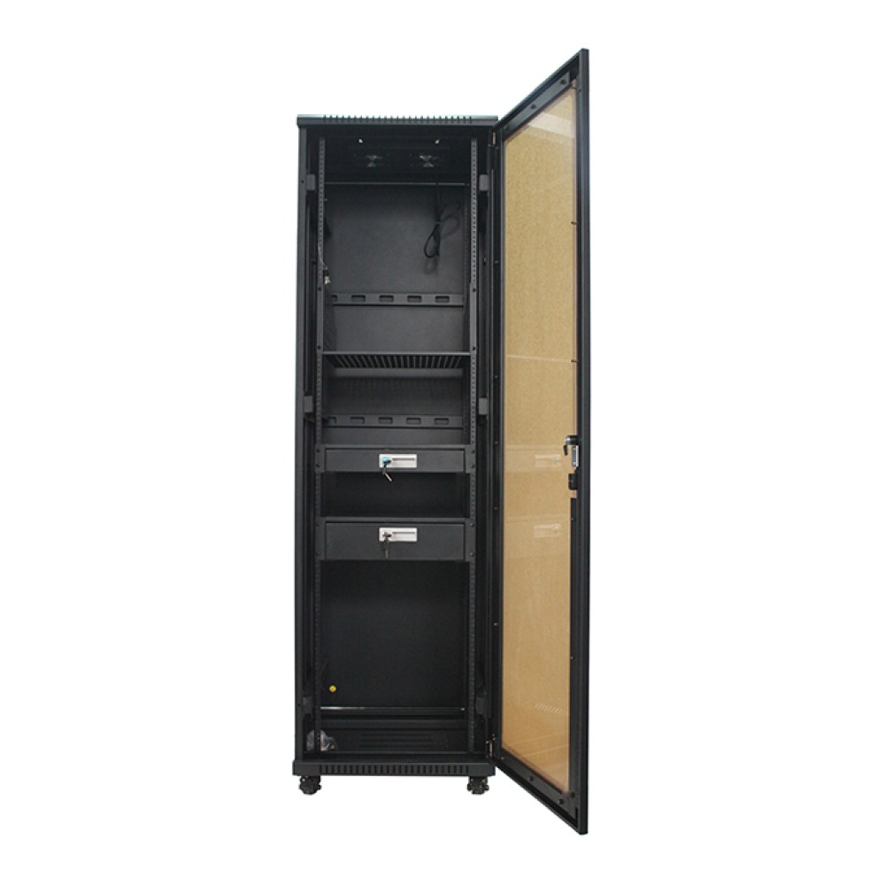 [SMIC-RK-0015] 19" floor-standing cabinet, tinted acrylic front door, 600 wide