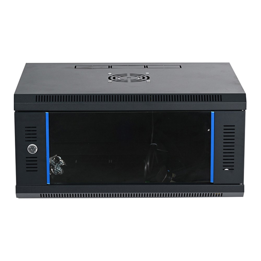 [SMIC-RK-0027] 19" wall-mount cabinet, glass door, vented frame, single section
