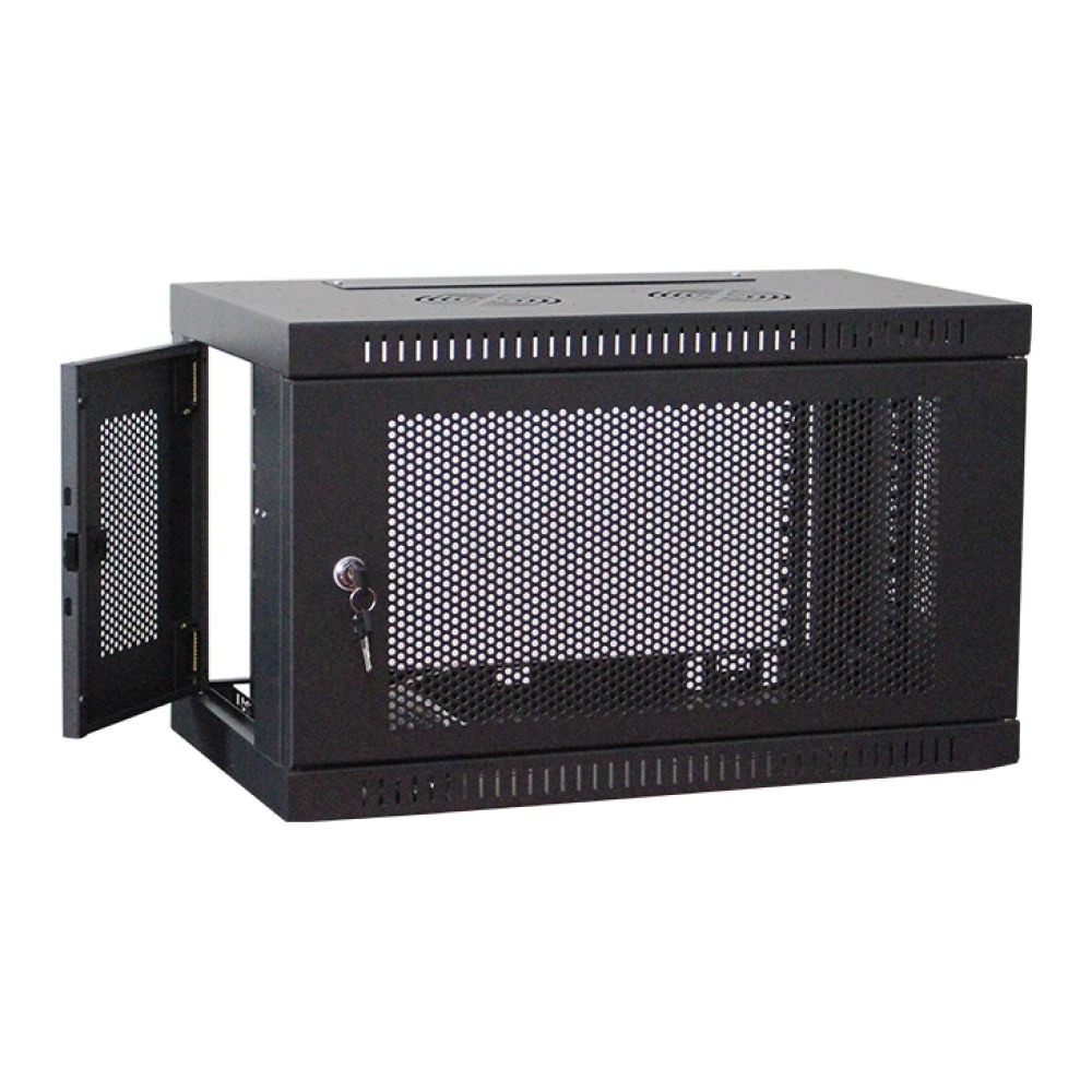 [SMIC-RK-0029] 19" perforated wall cabinet with hinged side panel