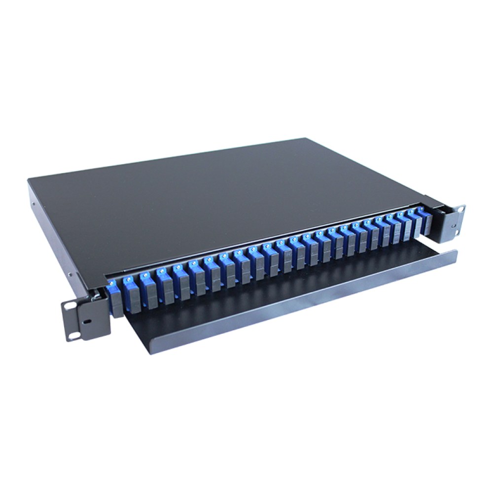 [SMIC-FE-0006] Fibre patch panel, 1U sliding, 24 x SC duplex, single mode