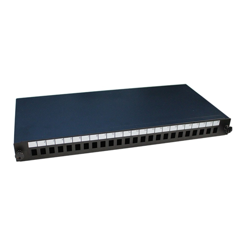 [SMIC-FE-0011] Fibre patch panel, 1U sliding, 24 x SC simplex, tool-free adapters