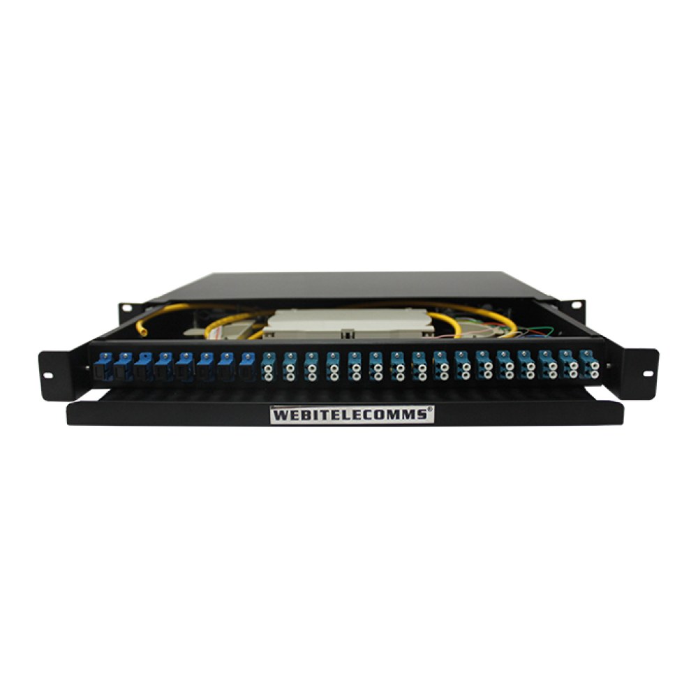 [SMIC-FE-0012] Fibre patch panel, 1U sliding, 24 x LC duplex