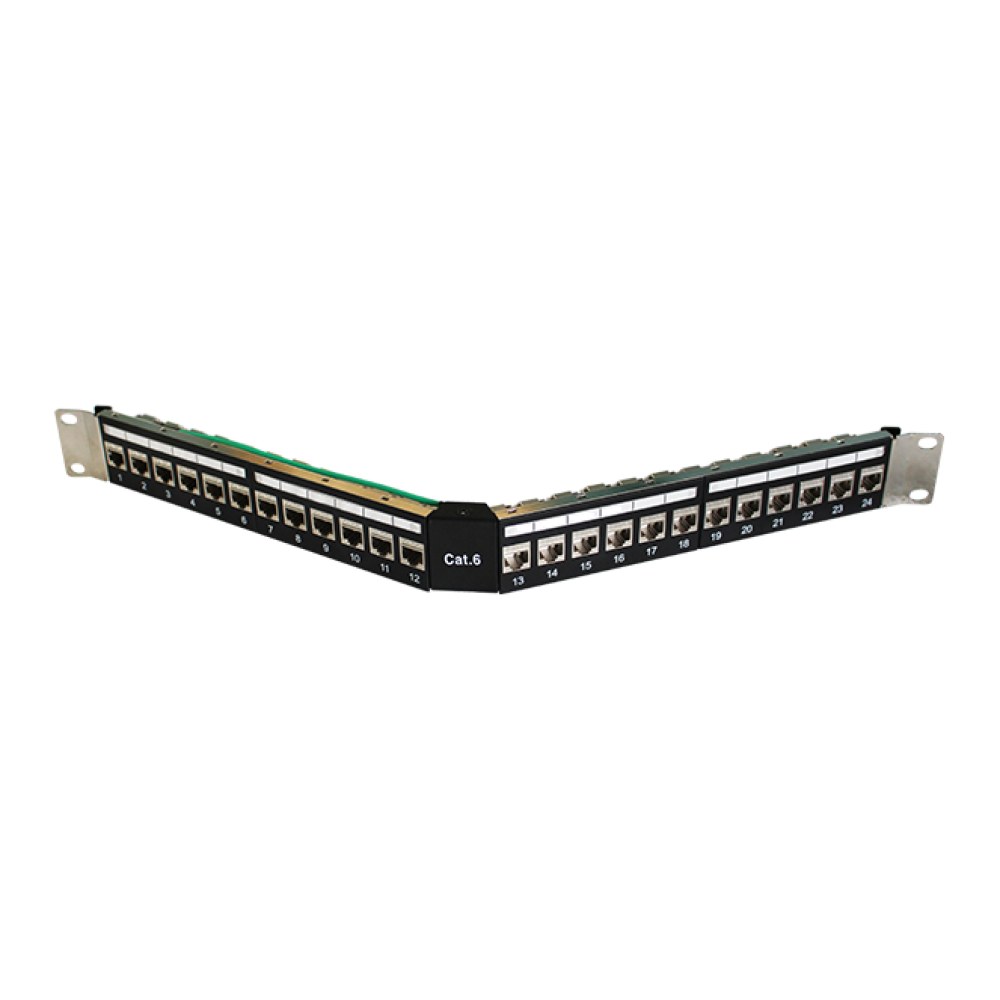 [SMIC-PP-0002] Cat6 FTP patch panel, 24 port, angled