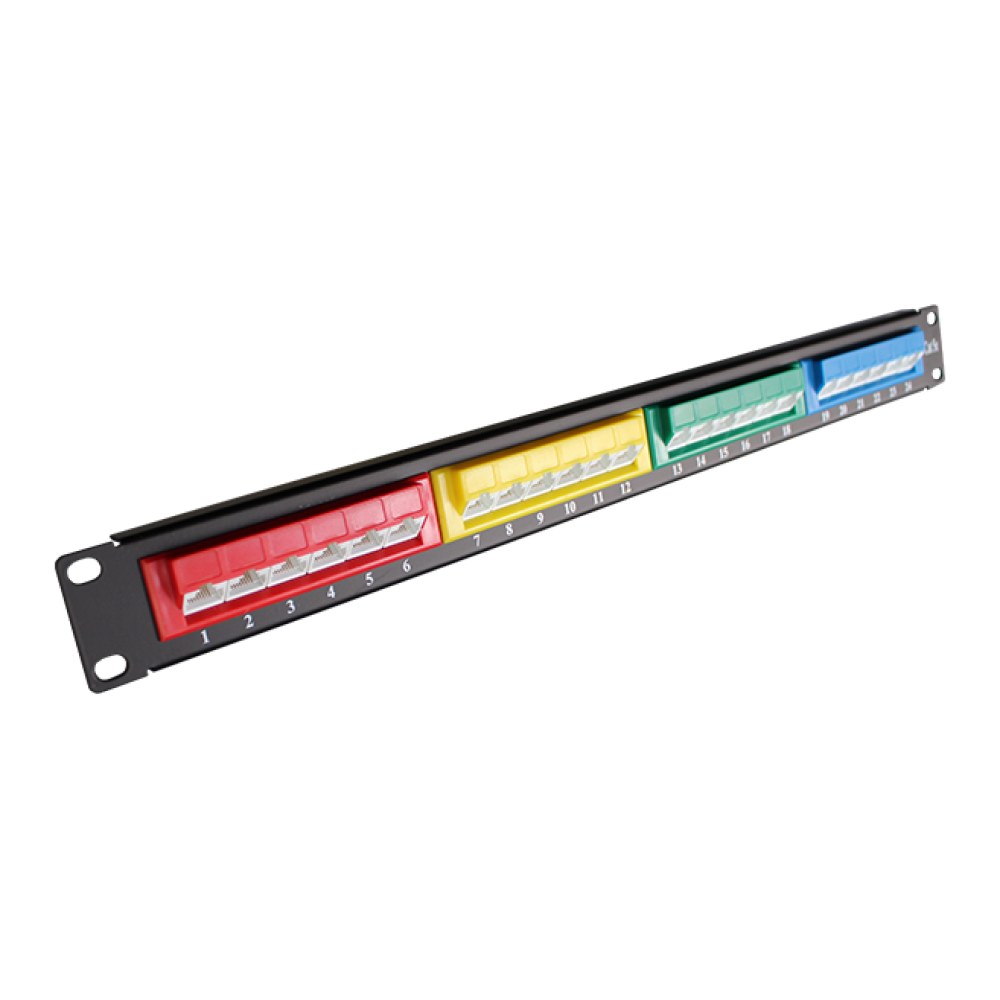 [SMIC-PP-0003] Cat5e UTP patch panel, 24 port, coloured
