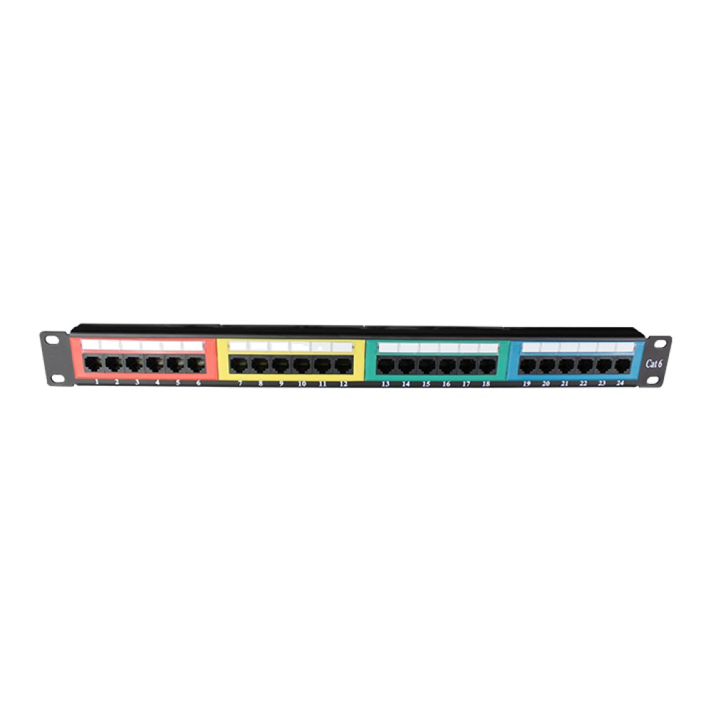 [SMIC-PP-0004] Cat6 UTP patch panel, 24 port, coloured
