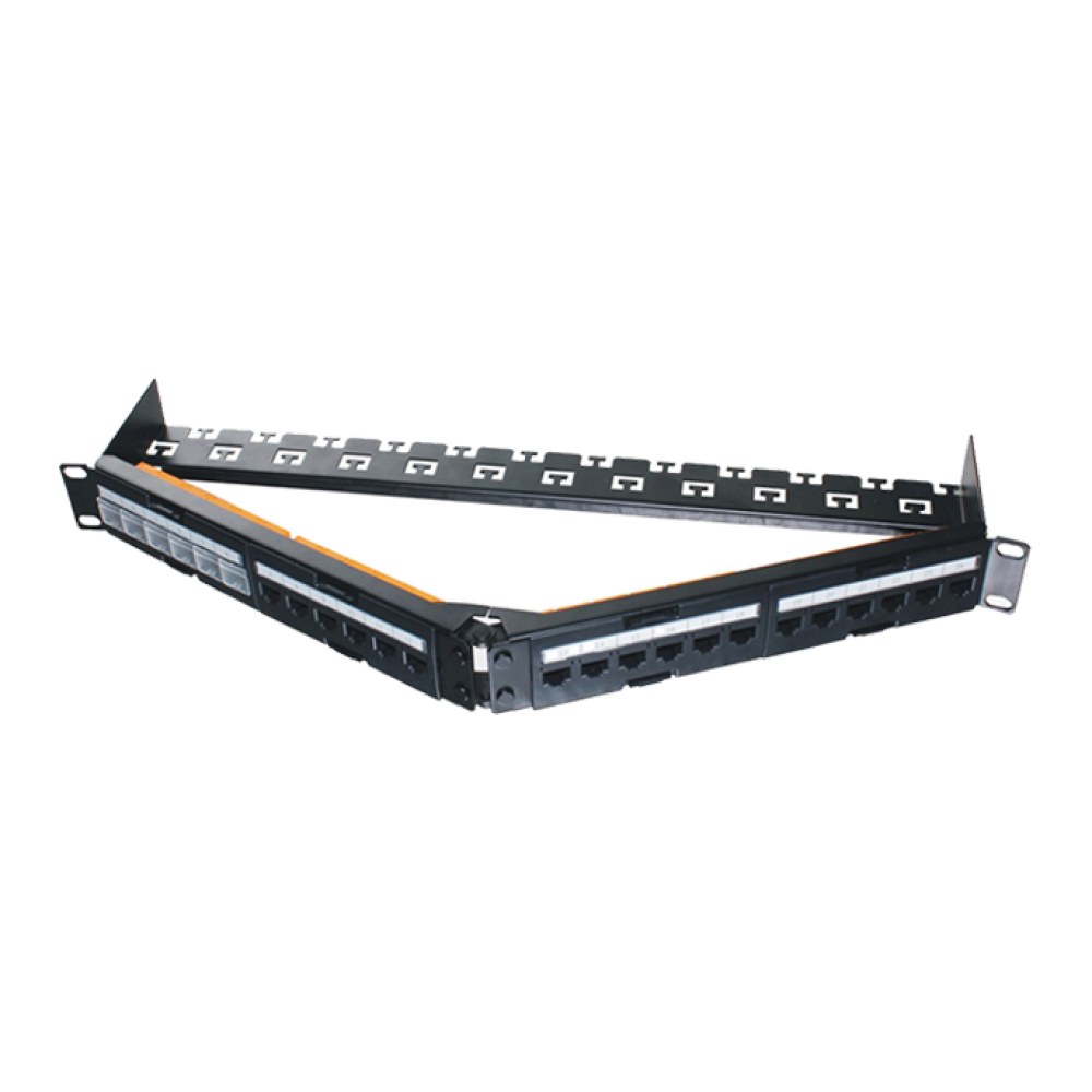 [SMIC-PP-0019] Cat6A UTP patch panel, 24 port, 45° angled