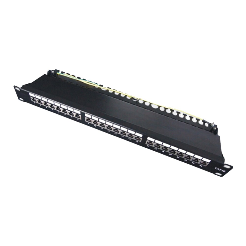 [SMIC-PP-0021] Cat5e STP patch panel, 24 port, horizontal termination