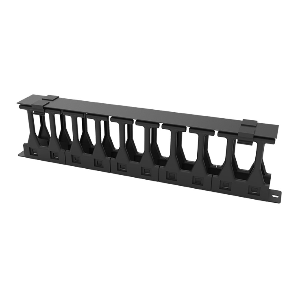 [SMIC-CM-0001] 19" cable manager, metal with ABS rings