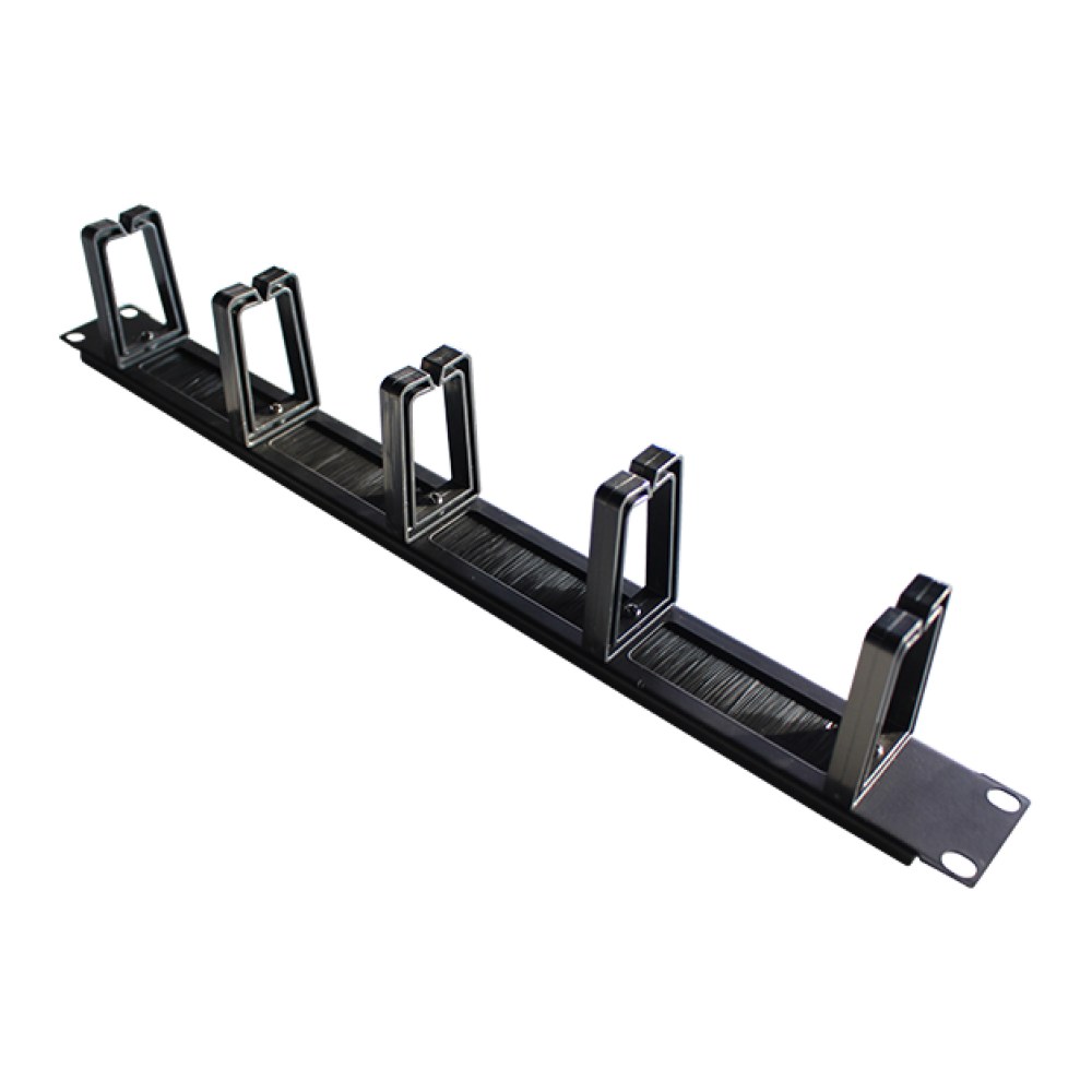 [SMIC-CM-0003] 1U metal cable organiser, plastic rings and brush strip