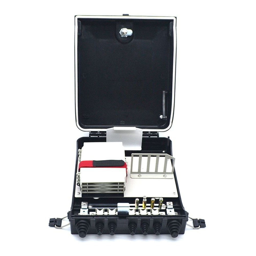 [SMIC-FE-0055] Outdoor FTTH distribution box, 24 drop ports, wall/pole mount, PLC ready