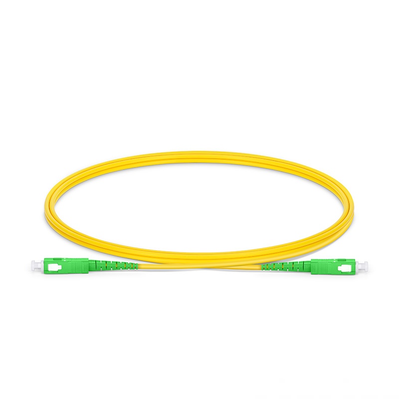 1m (3ft) SC/APC to SC/APC Simplex OS2 Single Mode PVC 2.0mm Fibre Optic Patch Cable