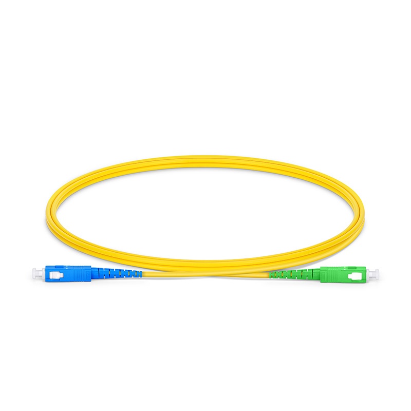 1m (3ft) SC/APC to SC/UPC Simplex OS2 Single Mode PVC 2.0mm Fibre Optic Patch Cable
