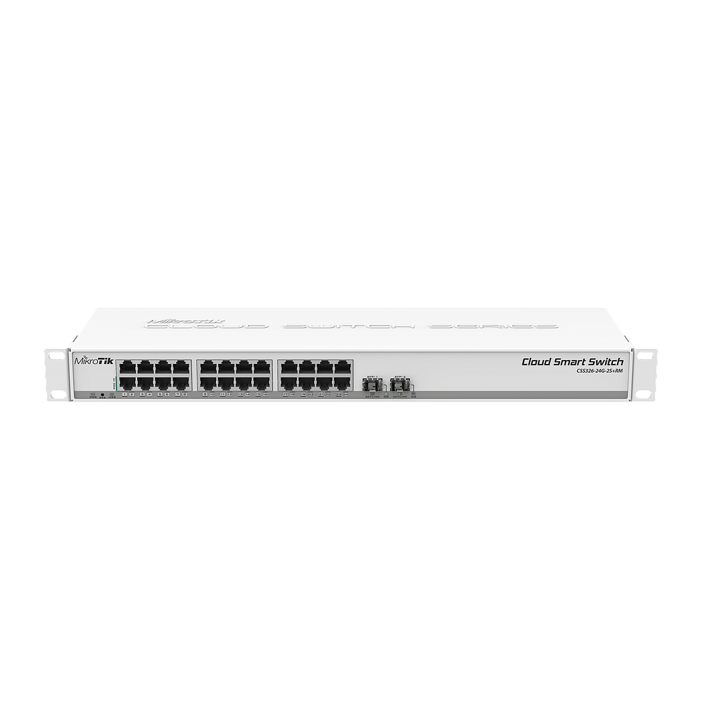 [4752224002334] MikroTik CSS326-24G-2S+RM SwOS powered 24 port Gigabit Ethernet switch 2x SFP+ 1U Rackmount